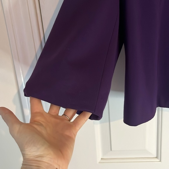 Sandro | Eggplant Purple 3/4 Sleeve Blazer Size Large Petite Office Business - Picture 4 of 10